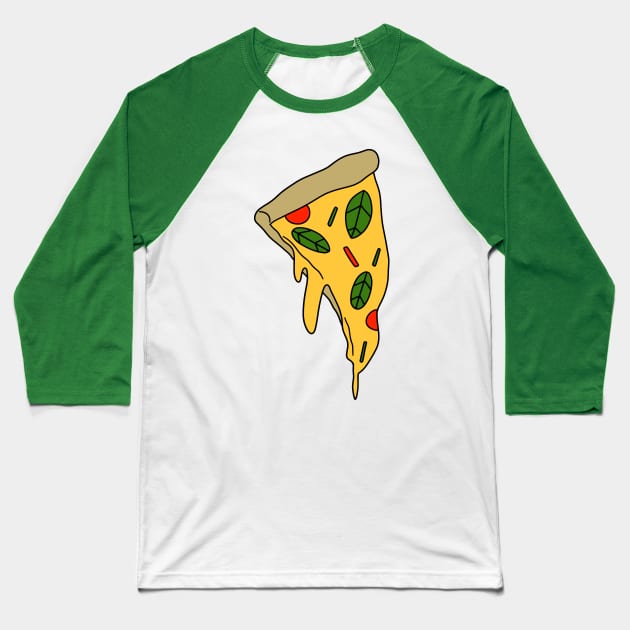 Basil Pizza Slice Baseball T-Shirt by saradaboru